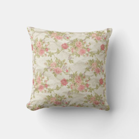 Vintage Floral Throw Pillow