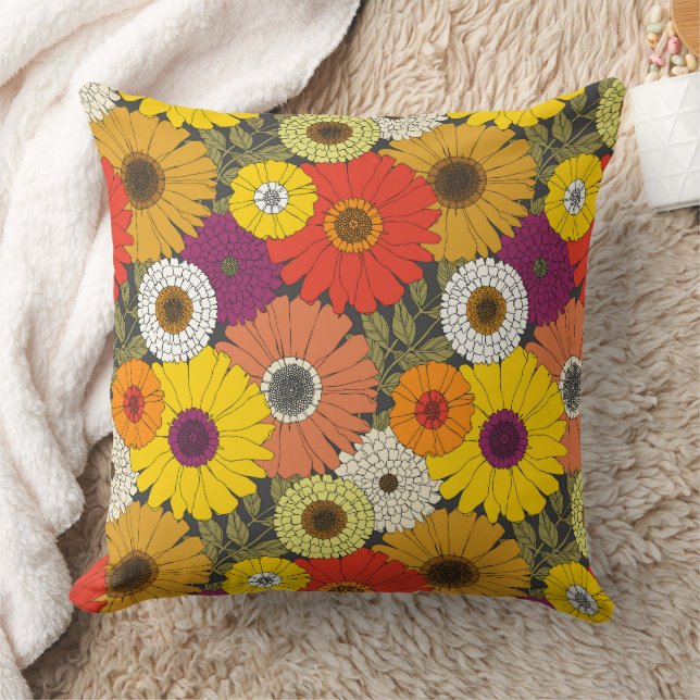 vintage floral throw pillow (Blanket)