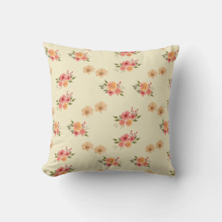 Vintage Floral Throw Pillow 