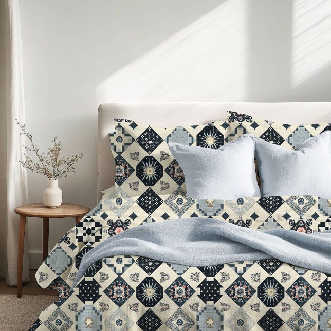 Vintage Floral Tile Patchwork  Duvet Cover (Creator Uploaded)