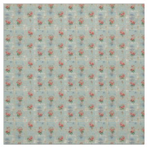 Vintage Floral Tiles with Romantic Charm Fabric