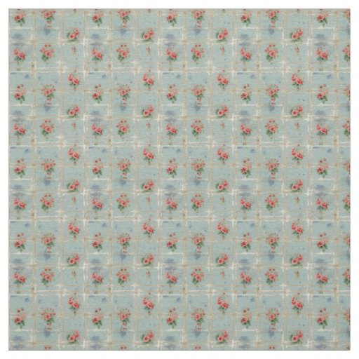 Vintage Floral Tiles with Romantic Charm Fabric