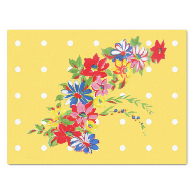 Vintage Floral Tissue Paper Zazzle