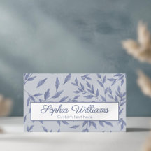 vintage floral toile blue business card