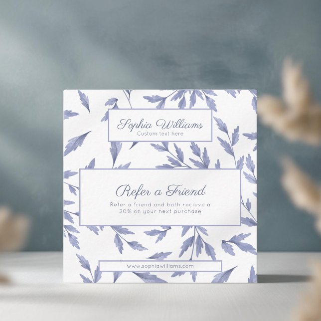 vintage floral toile blue refferal card (Creator Uploaded)