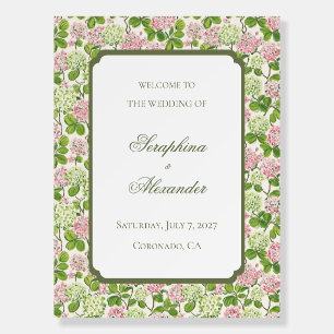 Vintage Floral Toile Wedding Welcome Sign