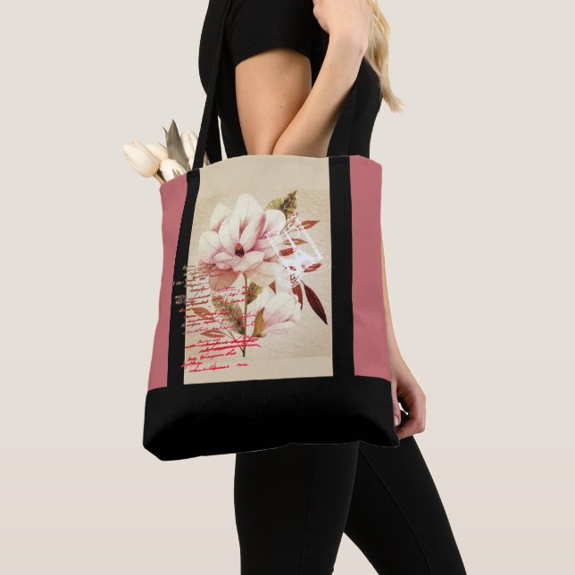 Vintage floral  tote bag (Close Up)