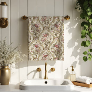 Vintage Floral Towel Elegant Pastel Bathroom Look