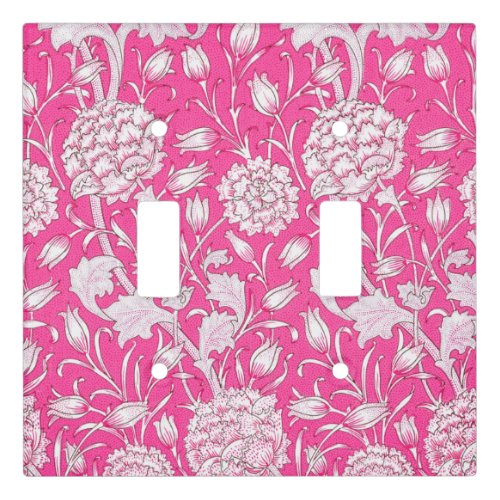 Vintage Floral Trendy Bright Pink White Raspberry Light Switch Cover