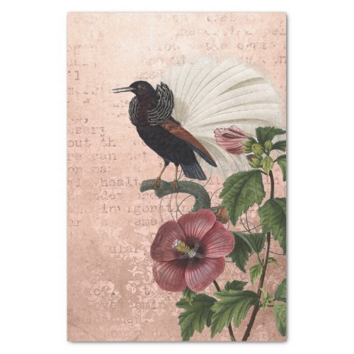 Vintage Floral Tropical Bird Tissue Paper