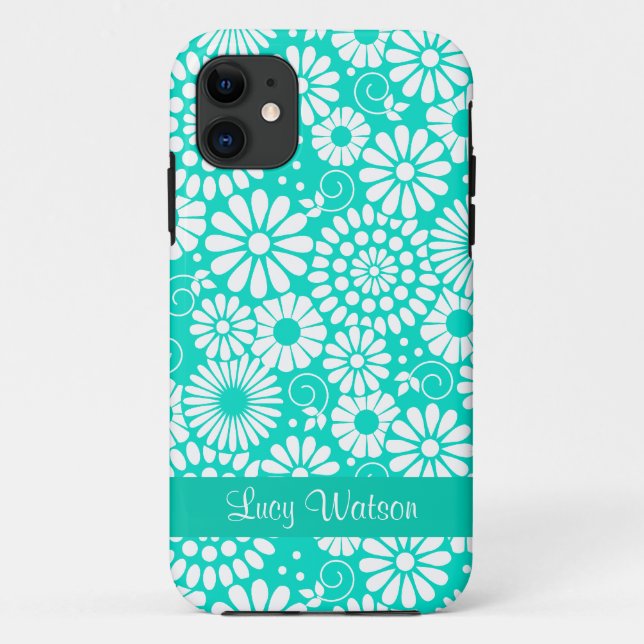 Vintage floral turquoise iPhone 5 Case (Back)