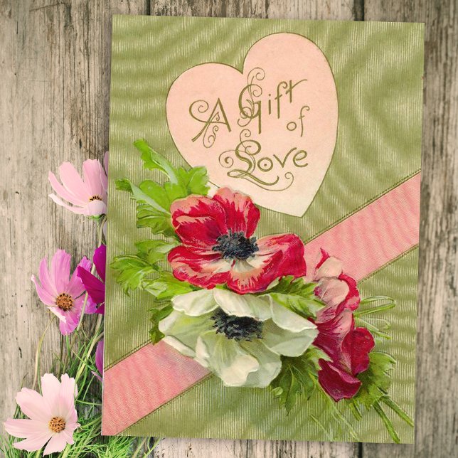 Vintage Floral Valentine Postcard (Creator Uploaded)