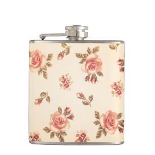 Vintage floral victorian noveau art girly cute fun hip flask