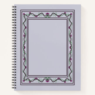 Vintage Floral Vine Border Deluxe Spiral Notebook