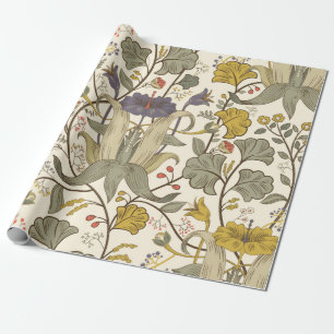 Vintage Floral vintage seamless pattern. Retro pla Wrapping Paper
