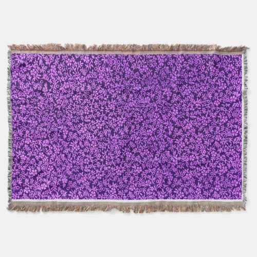 Vintage Floral Violet Amethyst Purple Afghan Throw Blanket