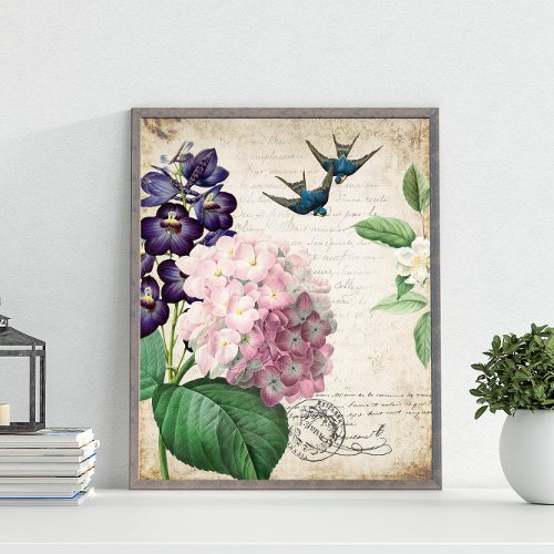 Vintage Floral Wall Art 