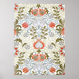 Vintage Floral Wallpaper by William Morris (1879) Poster