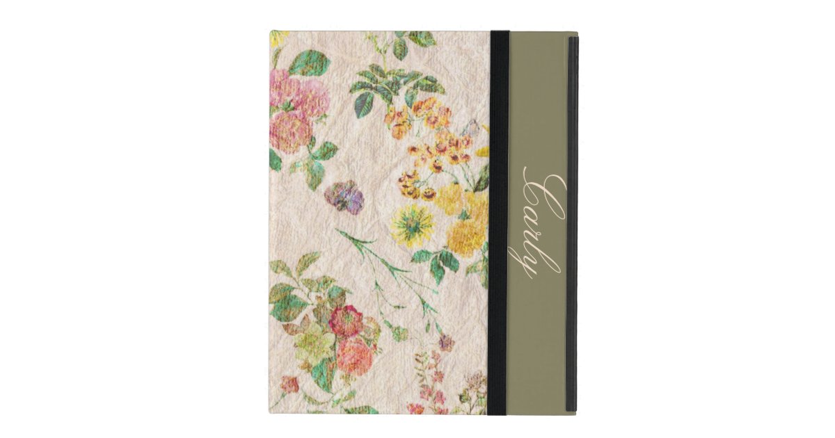 Vintage Floral Wallpaper Custom iPad Case | Zazzle