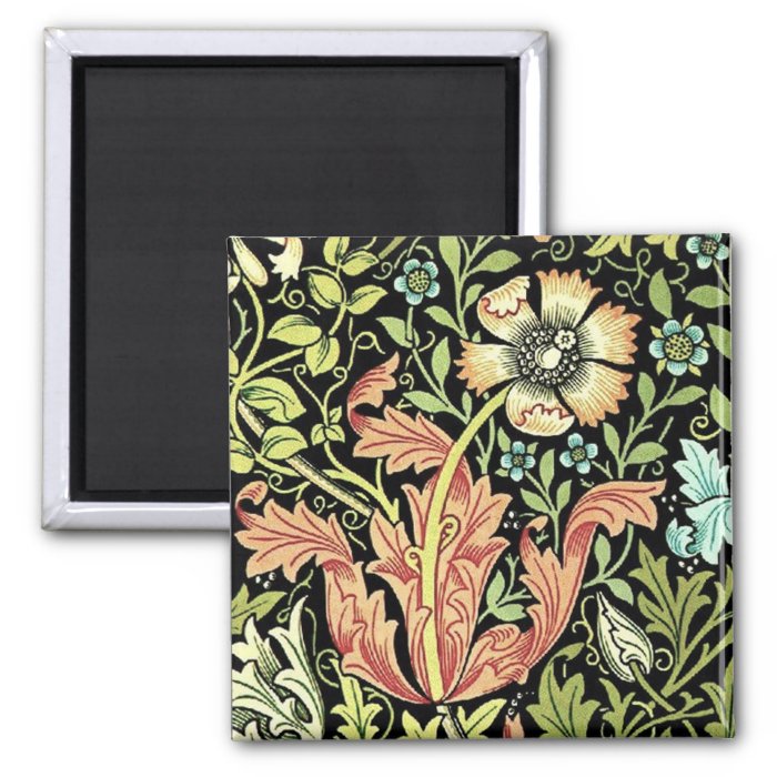 Vintage Floral Wallpaper Fridge Magnet
