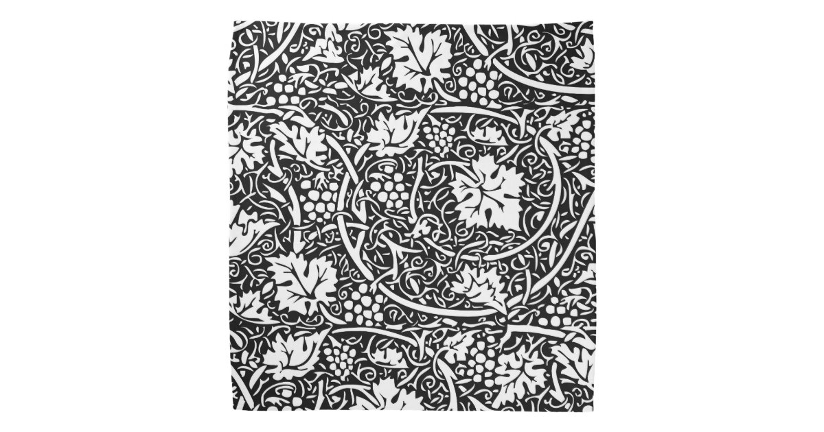 Vintage Floral Wallpaper Grape Pattern Bandana Zazzle Com
