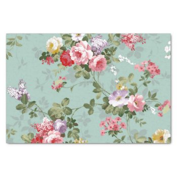 Vintage Floral Wallpaper Tissue Paper by KraftyKays at Zazzle