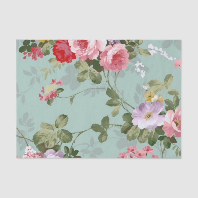 Vintage Floral Wallpaper Tissue Paper (Front)