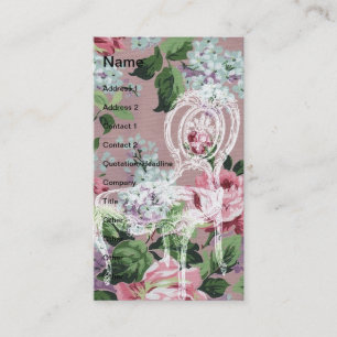 Vintage Floral Wallpaper With Chair Business Card