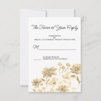 Vintage Floral Watercolor Design RSVP Card
