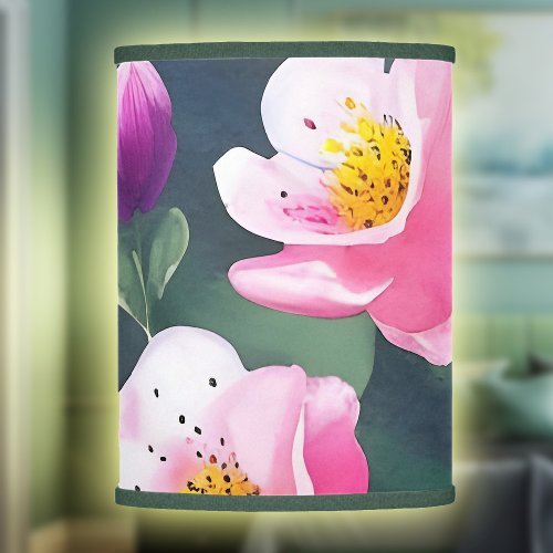 Vintage Floral Watercolor Flower Blossom Pink Buds Lamp Shade