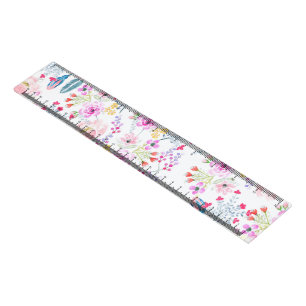 Vintage floral Watercolor hand paint design Ruler