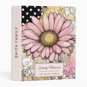 Vintage Floral Watercolor Polka Dot Art (5) Mini Binder