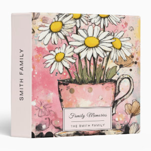 Vintage Floral Watercolor Polka Dot Art (6) 3 Ring Binder