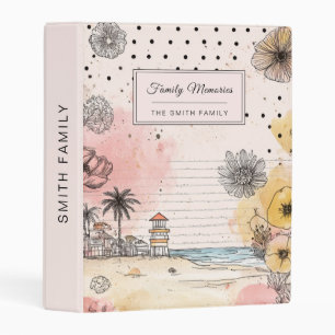 Vintage Floral Watercolor Script Polka Dot Art (1) Mini Binder