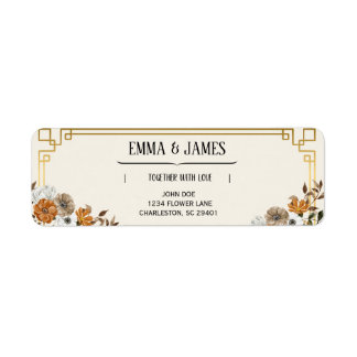 Vintage Floral Wedding Address Labels