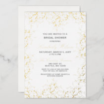 Vintage Floral Wedding Bridal Shower Foil Invitation