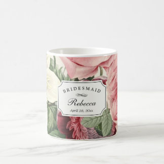 Vintage Floral Wedding Bridesmaid Bridal Shower Coffee Mug