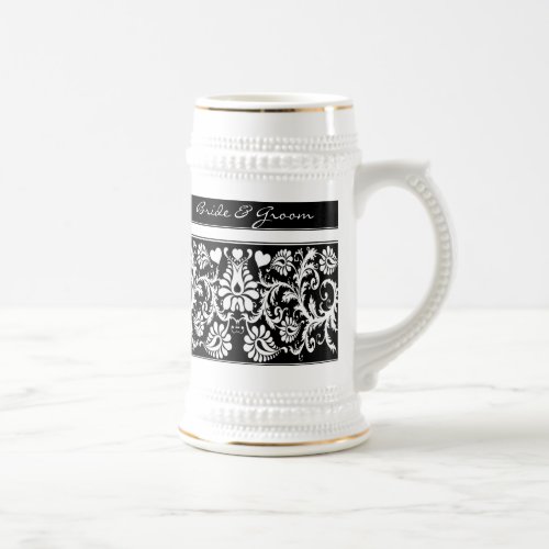 Vintage Floral Wedding Change to Any Color Beer Stein