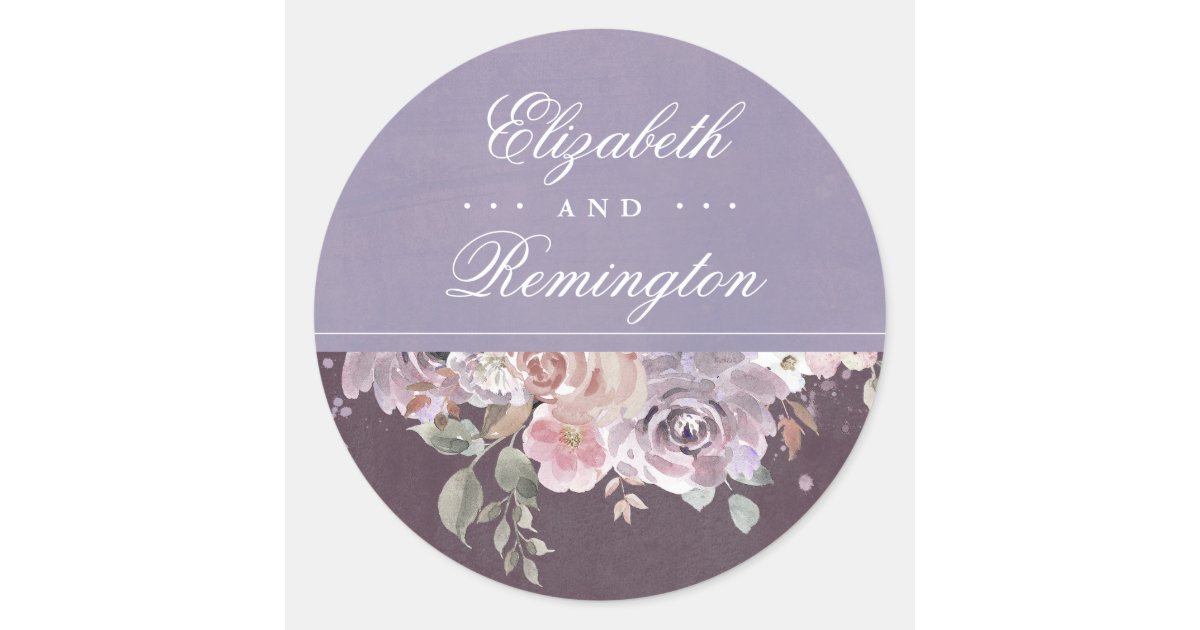 Vintage Floral Wedding Classic Round Sticker | Zazzle