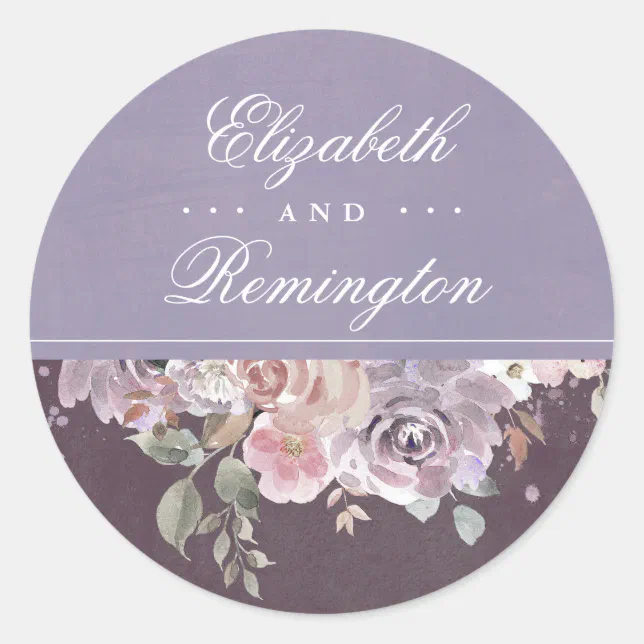 Vintage Floral Wedding Classic Round Sticker | Zazzle