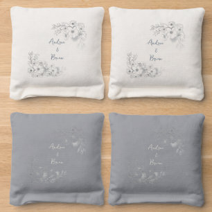 Vintage Floral Wedding Cornhole Bags
