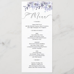 Vintage Floral Wedding Dinner Menu