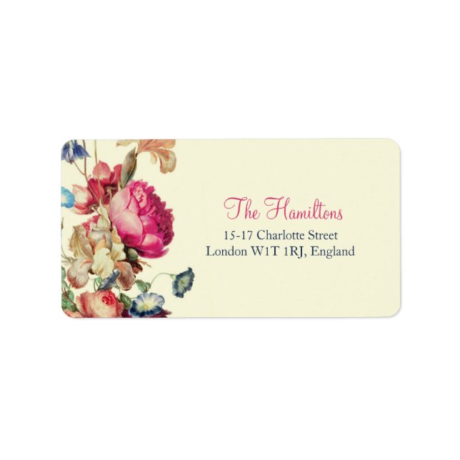 Vintage Floral Wedding Elegant Address Labels (Front)