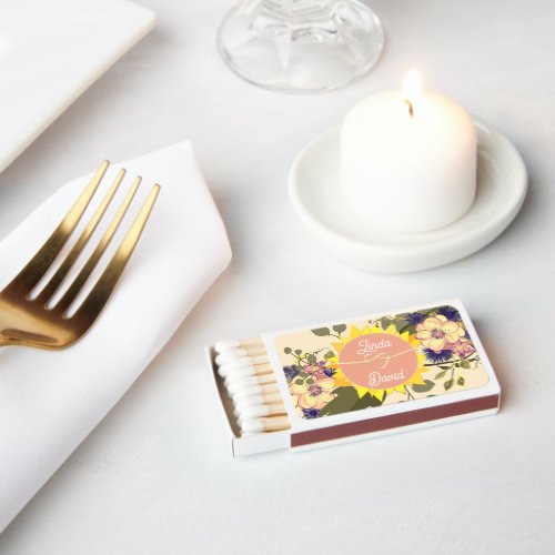 Vintage Floral Wedding Favor Matchboxes