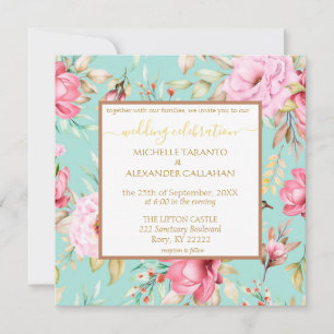 Vintage Floral Wedding Invitation