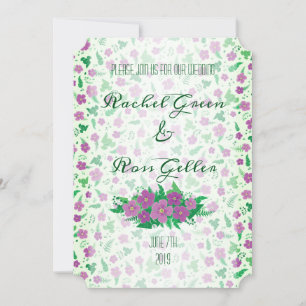Vintage floral wedding invitation