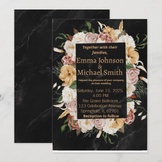Vintage Floral Wedding Invitation