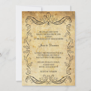 Vintage Floral Wedding Invitation