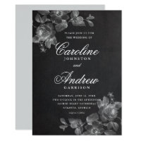 Vintage floral wedding invitation