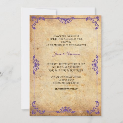Vintage Floral Wedding Invitation